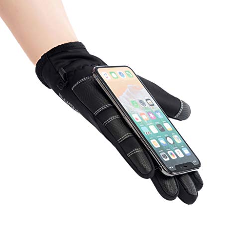 Napoo Lined Winter Riding Driving Running Skating Equestrian Gloves for Men Women Anti Slip Touch Screen (Gray, M)