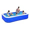 Inflatable Swimming Pool, Family Lounge Pool, Blow Up Pools for Kiddie, Kids, Adults, 120″ X 72″ X 22″ Full-Sized Swimming Pool for Garden, Backyard, Outdoor Summer Water Party