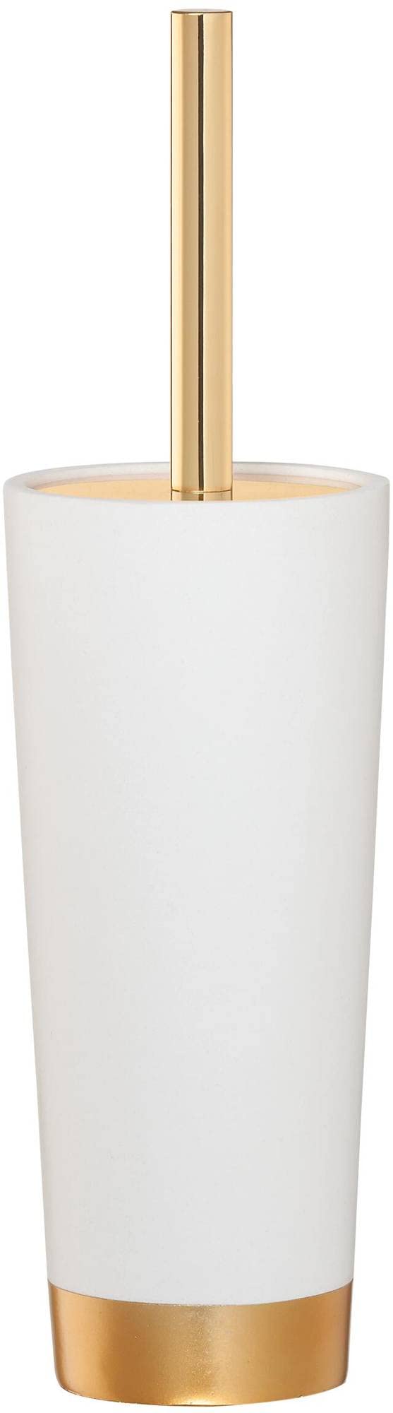 Sealskin Glossy Toilet Brush and Holder, Polyresin, Gold, 9.5 x 33.6 x 9.5 cm