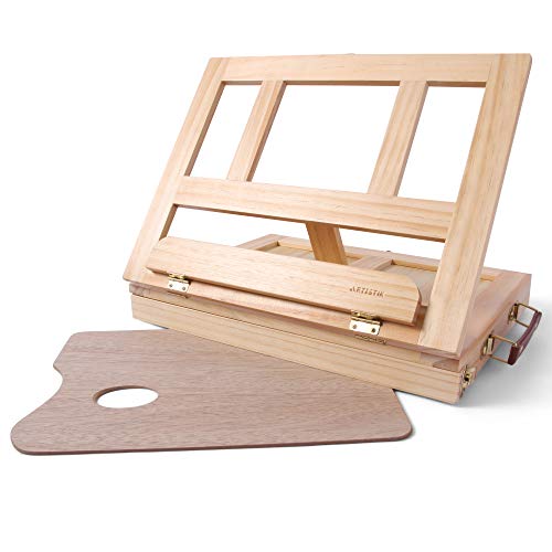 Desk Easel - Table Desk Top Easel Box with Art Supply Storage Drawer, Adjustable Easel for Painting, Drawing & Sketching - Thumbnail 4