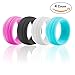 Silicone Wedding Ring For Women,4 Packs Of Unique Designs Silicone Rubber Bands-Fashion Style,Safe Ringz By HITFUN Black, White, Pink And Teal