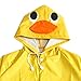 Unisex Kids Waterproof Raincoat Cartoon Hood Rain Poncho Jacket Outfit Yellow