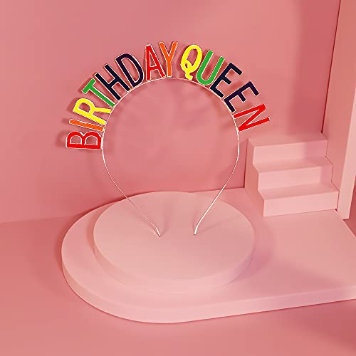 Black Birthday Queen Sash & Tiara Kit, Happy Birthday Party Gifts Decorations for Women Girls Princess