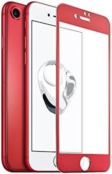 LoveBlue for iPhone 7/iPhone 7 Plus Electroplating Front and Back Screen Protector Tempered Glass Film 3D Full Cover HD Screen Protector for iPhone 7/iPhone 7 Plus (4.7 inch Red)