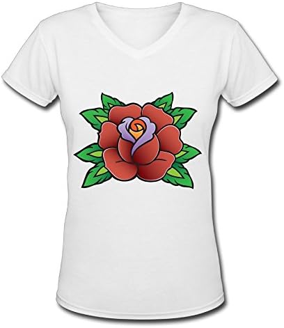 FITaway Hand Holding Red Rose Illustration Gift Design T-Shirt For Women's