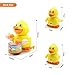 Yellow Duck Toys, Musical Toy Walking Singing Ducklings Following Mom Duck Play Drum Flashing LED Light Bump Go Wheel Gifts Baby Infants Toddlers Kids