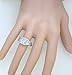 BL Jewelry Sterling Silver 2 Pieces Princess Cut Cubic Zirconia Cross Shank Halo Style Engagement Ring Bridal Set