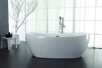 Freistehende Design Badewanne Aus Mineralguss Wanne Kunststein Weiss Matt L B H 185x91x67 Amazon De Baumarkt