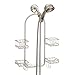 mDesign Modern Metal Hanging Bath and Shower Caddy Organizer for Hand Held Shower Head and Hose - Storage for Shampoo, Conditioner, Hand Soap - 4 Swivel Shelf Format - Satin