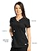 Grey's Anatomy Women's Two Pocket V-Neck Scrub Top with Shirring Back, Black, Small
