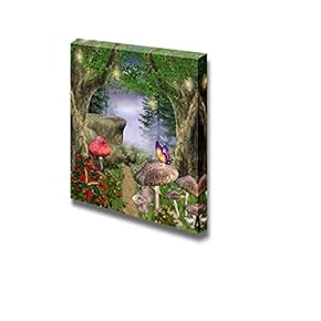 Canvas Prints Wall Art - Beautiful Forest Enchanted Pathway | Modern Wall Decor/Home Art Stretched Gallery Canvas Wraps Giclee Print & Ready to Hang - 12" x 12"