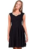 Fiesta Formals High Low Semi-Formal Dress with Crystal Brooch - Black - M