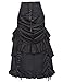 Belle Poque Steampunk Victorian Punk Ruffled Skirt Asymmetric Skirt Black M