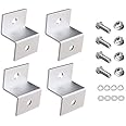 F-ber 1 Set (4pcs) Solar Panel Mounting Hardware Z Type Bracket Aluminum W/Stainless Bolt for RV Boat Off Grid 38mm Width Solar Panels (38 * 25 * 27mm/1.49"*0.98"*1.06")