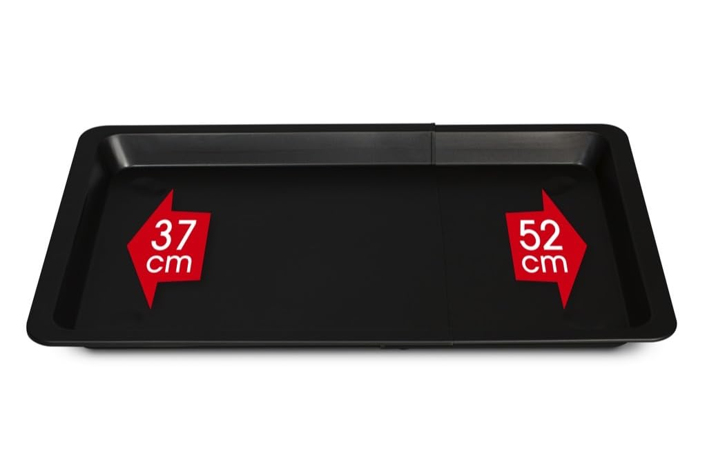 FORMEGOLOSE™, Adjustable Baking Tray 33x37-52cm, made of steel with double layer of non-stick coating, Black Colour