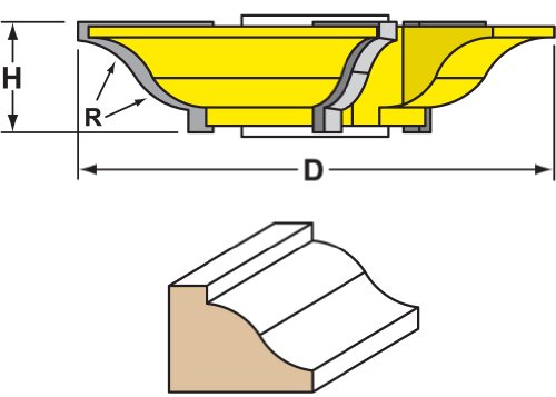 Woodtek 150671, Shaper Cutters, 1/2"r Ogee Shaper Cutter, 3/4" Bore