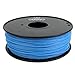 Gizmo Dorks 3mm (2.85mm) ABS Filament 1kg / 2.2lb for 3D Printers, Fluorescent Blue (UV Light)