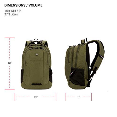 SwissGear Cecil 5505 Laptop Backpack, Olive, 18Inch Pricepulse