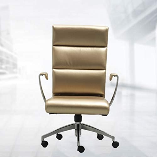 LXTX Gold Leather Stripe Executive Chairs Adjustable Home Meeting Study Fashion Leather Seat E-sport Comfortable High Back Rotate Office Chair,gold
