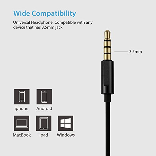 GGMM C700 In Ear Headphones Earbuds with Microphone, Full Metal Universal Ear Buds Deep Heavy Bass Earphones for iPhone Samsung iPad and Most Android Phones (Black) - Thumbnail 4