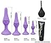 Anal Plug Sex Toys,HISIONLEE 5PCS Sex Anal Toys Silicone Butt Plug Training Kit for Adult Sex Toys & Games Women Male and Beginners (Purple)