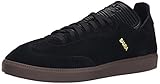 adidas Performance Men's Samba MC LTHR Shoe, Black/Black/Gold Metallic, 7.5 M US