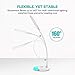 TaoTronics TT-DL032 7W Dimmable Color LED Desk Lamp with Built-in 1000mAh Rechargeable Battery, Flexible Gooseneck, Touch Control, Official Member of Philips Enabled Licensing Program, White