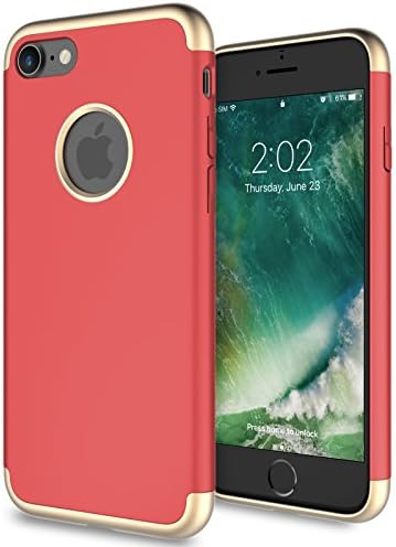 iPhone 7 Case, Zeox [Electro Series] Anti Scratch Anti fingerprint Shockproof Electroplate Frame Non Slip Rubberized Coated Surface Excellent Grip Case for iPhone 7 - Italian Rose
