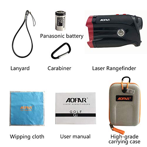 AOFAR G2 Golf Rangefinder with Slope 600 Yards Laser Range Finder 6X 25mm Waterproof, Pulse Vibration, Carrying Case, Free Battery, Gift Packaging - Thumbnail 5