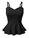 Doublju Sleeveless Solid & Printed Peplum Top for Women with Plus Size