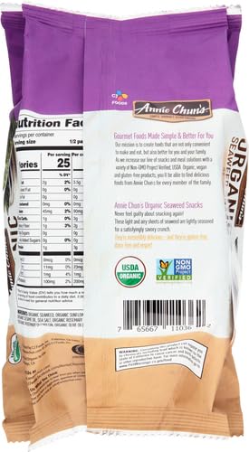 ANNIE CHUN’S SNACK SEAWEED SESAME ORGANIC, 0.35 OZ,1-SAMPLE PACK