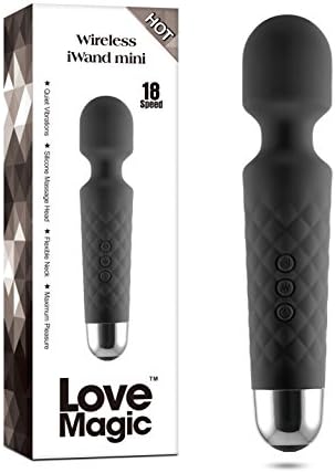Mini iWand Vibrator Cordless Massager Powerful Universal Stimulator (Black)