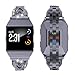 Wearlizer Bling Band Compatible for Fitbit Ionic Bands Women, Metal Bling Replacement Band Bracelet with Diamond Rhinestones X-Link Compatible Fitbit Ionic Small Large Grey