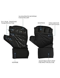 ADiPROD Guantes de entrenamiento para crossfit, soporte de muñeca para fitness, WOD, levantamiento de pesas, entrenamiento de gimnasio, acolchado de silicona, agarre fuerte antideslizante, hombres y mujeres...