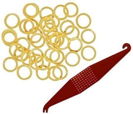 Orthodontic Latex Elastic Rubber Bands Heavy 4.5 oz Gaps dental Usa Product (1/8 With Placement tool)