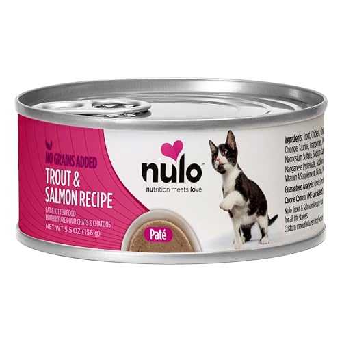 NULO TROUT & SALMON RECIPE PATE WET CANNED CAT FOOD, 5.5 OUNCE (PACK OF 24)