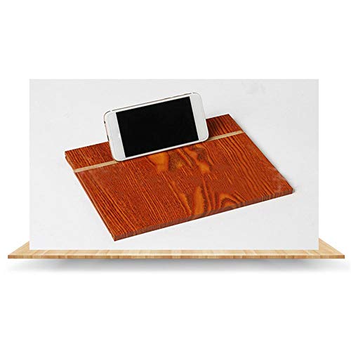 New-look Screen Magnifier, Anti-Reflective 12in Mobile Phone Screen Magnifier, 3D HD Video Amplifier Smartphone Stand with Foldable Holder Stand, Desktop Wood Bracket for All Smartphone