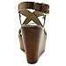 Ollio Womens Shoe Vintage Burnish Wedge Cross Strap Sandal