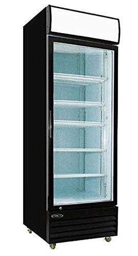 Click Here to See More Images Empura EGM-23B 23 cubic feet One Swing Glass Door Merchandiser Refrigeratorouble Pane Glass Doors and Adjustable Shelves, Black Powder Coated Exterior
