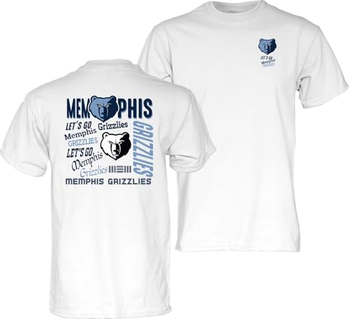 Blue 84 Memphis Grizzlies NBA Officially Licensed T-Shirt Front/Back White, X-L…