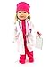 American Fashion World Hot Pink Doctor Outfit for 14-Inch Dolls | 7 Piece Set | Premium Quality & Trendy Design | Dolls Clothes | Outfit Fashions for Dolls for Popular Brands