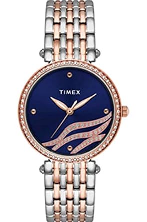 Classy Analogue Steel-Copper Plated Chain Blue Dial Women's Watch