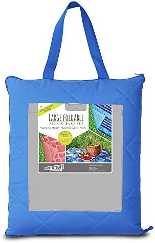 Picnic Blanket Tote - Large Foldable Outdoor Mat (60" x 70") Water-Resistant Sandproof For Beach Hiking Grass &amp; Travelling In Color Tropical Palm By Homezy