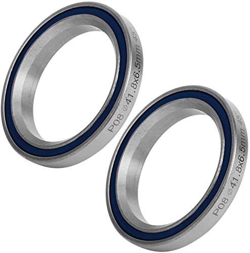 ANCLLO 2pcs Bicycle Bearings Steel Rings, Bicycle Headset Bearing, 41mm Steel Cycling Tapered Straight Front Fork Stem Headset for Mountain Road Bike