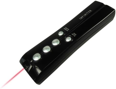 INFINITER Handy Wireless Remote/Presenter with Red Laser, Black (LR14)