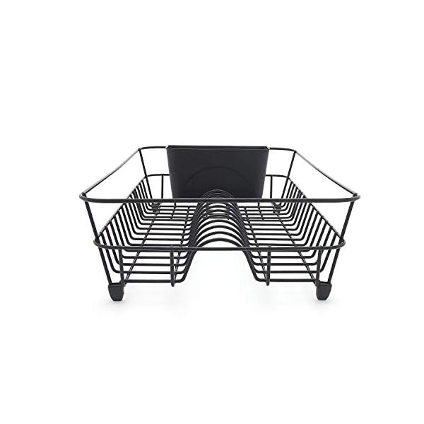 simplywire-Black-Dish-Drainer-with-Cutlery-Basket-Anti-Rust simplywire - Dish Drainer - Anti Rust Drying Rack – Black with Black Cutlery Basket