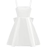 MakeMeChic Girl's Bow Knot Sleeveless Cami Dress Elegant A Line Flared Short Dress