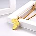U7 Africa Map Pendant 18K Gold Plated Chain Vintage Ethnic Symbol Pattern African Necklace Hip Hop Jewelry for Men/Women