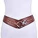 Retro Wide Metal Interlock Buckle Womens Elastic Waist Belt Cinch