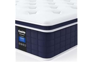 Coolvie King Size Mattress 12 Inch, Firm Feel Fiberglass Free Hybrid Mattress for Extra Lumbar & Hip Support, Cooling Knit Fabric Cover- King Mattress in a Box, CertiPUR-US Certified-80x76x12 inch